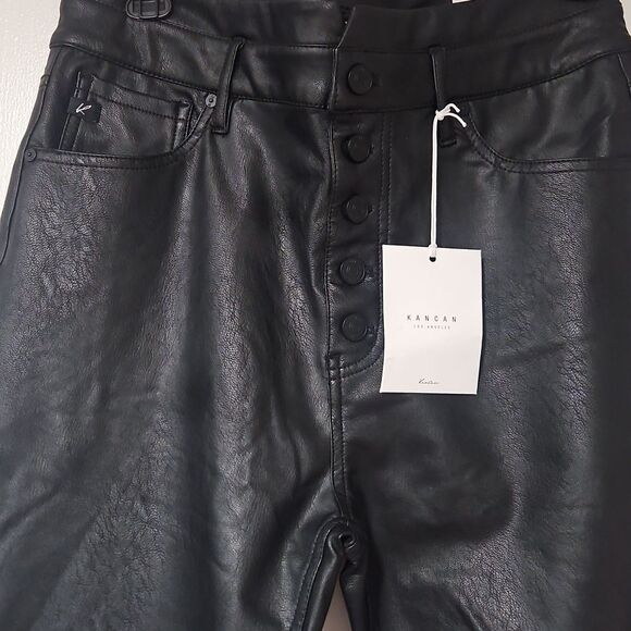 NWT KanCan Janet High Rise Faux Leather Ankle Skinny Pants sz 13/30 - Picture 3 of 12